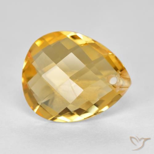 9,17 ctw natürlicher Mittel-Dunkelgold Citrin, Birnenform, VVS-VS