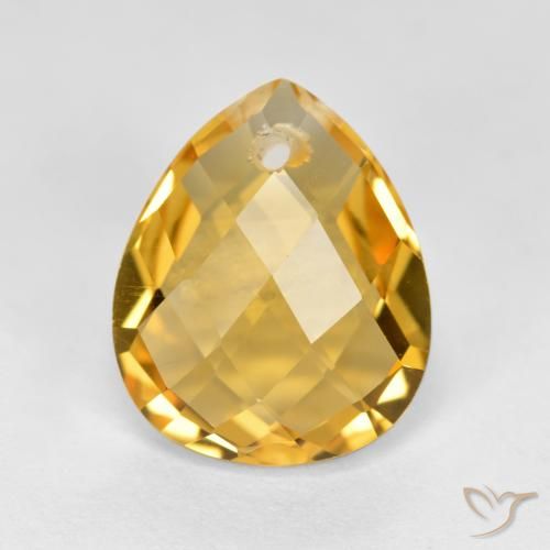 3.61ct Natürlicher Mittel-Dunkelgold Citrin, Birnenform, VVS-VS