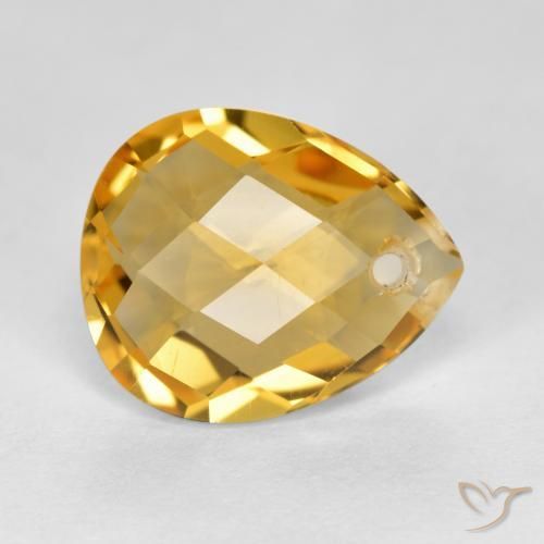 9,17 ctw natürlicher Mittel-Dunkelgold Citrin, Birnenform, VVS-VS