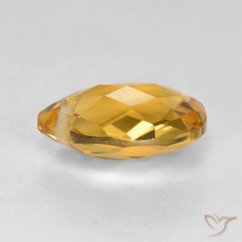 9,17 ctw natürlicher Mittel-Dunkelgold Citrin, Birnenform, VVS-VS