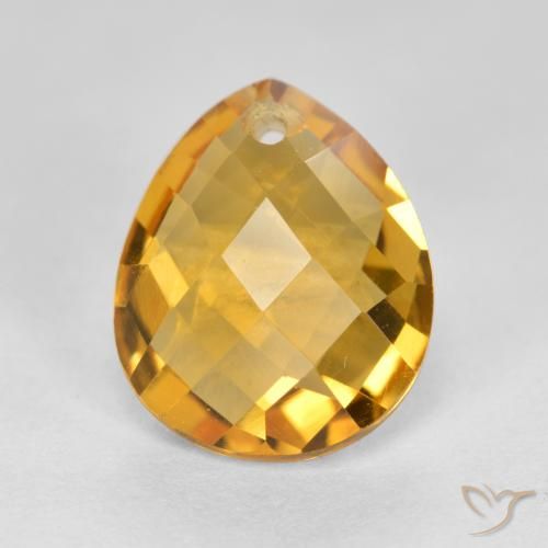 3.82ct Natürlicher Orange-Gold Citrin, Birnenform, VVS-VS