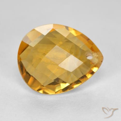 9,17 ctw natürlicher Orange-Gold Citrin, Birnenform, VVS-VS