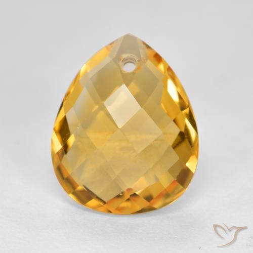 3.53ct Natürlicher Mittel-Helles Orange-Gold Citrin, Birnenform, VVS-VS