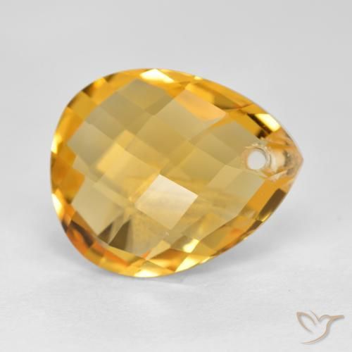 9,17 ctw natürlicher Mittel-Helles Orange-Gold Citrin, Birnenform, VVS-VS