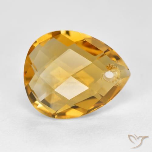 9,17 ctw natürlicher Mittel-Dunkelgold Citrin, Birnenform, VVS-VS