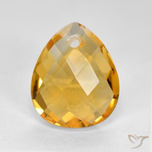 3.53ct Natürlicher Tiefes Goldorange Citrin, Birnenform, VVS-VS
