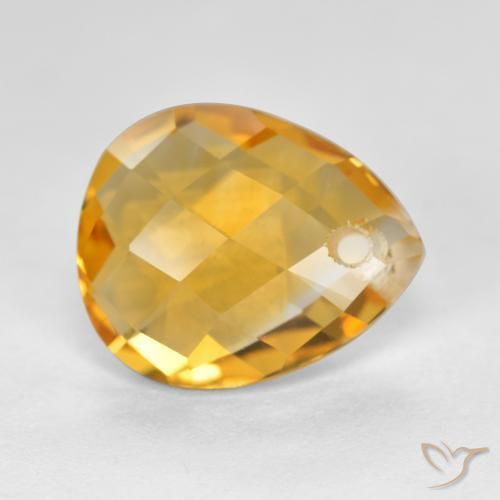 9,17 ctw natürlicher Tiefes Goldorange Citrin, Birnenform, VVS-VS