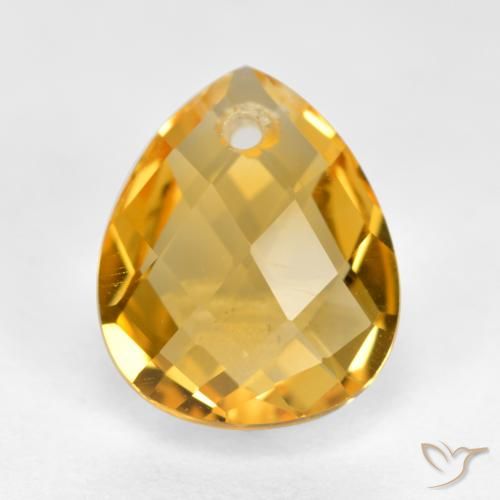 3.69ct Natürlicher Tiefes Goldorange Citrin, Birnenform, VVS-VS