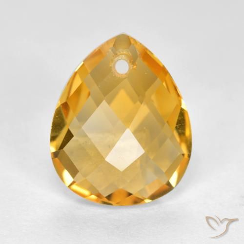 3.63ct Natürlicher Tiefes Goldorange Citrin, Birnenform, VVS-VS