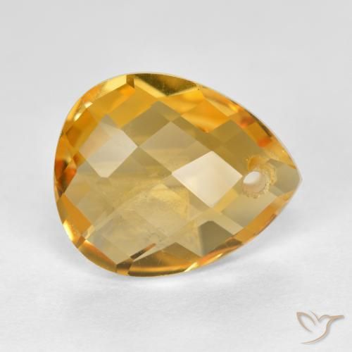 9,17 ctw natürlicher Tiefes Goldorange Citrin, Birnenform, VVS-VS