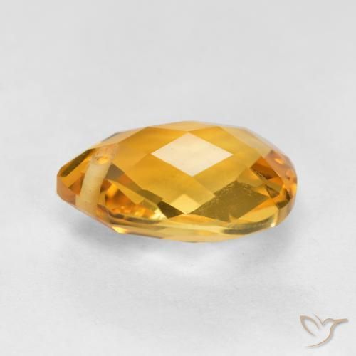 9,17 ctw natürlicher Tiefes Goldorange Citrin, Birnenform, VVS-VS