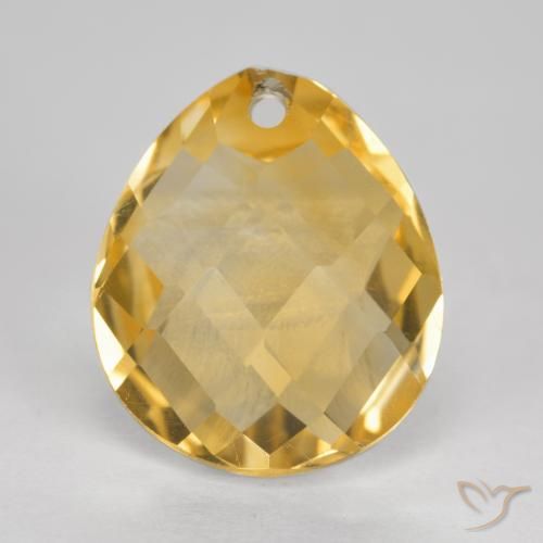 3.80ct Natürlicher Mittel-Dunkelgold Citrin, Birnenform, VVS-VS