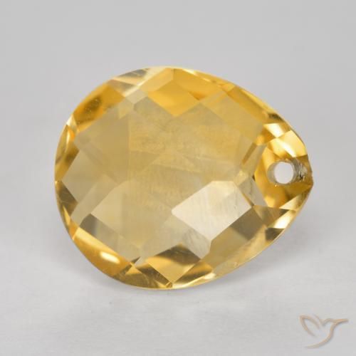 9,17 ctw natürlicher Mittel-Dunkelgold Citrin, Birnenform, VVS-VS