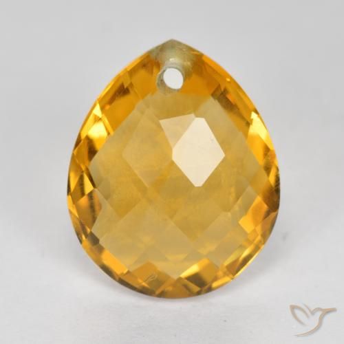 3.37ct Natürlicher Dunkelgolden Citrin, Birnenform, VVS-VS