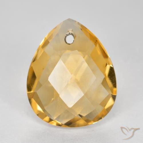 3.49ct Natürlicher Tiefes Goldorange Citrin, Birnenform, VVS-VS