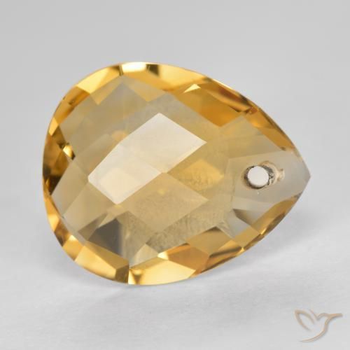 9,17 ctw natürlicher Tiefes Goldorange Citrin, Birnenform, VVS-VS