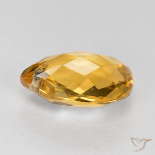 9,17 ctw natürlicher Tiefes Goldorange Citrin, Birnenform, VVS-VS