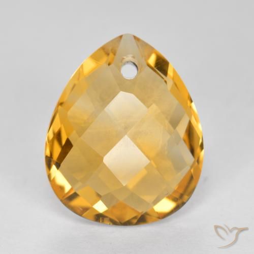 3.61ct Natürlicher Dunkelgolden Citrin, Birnenform, VVS-VS