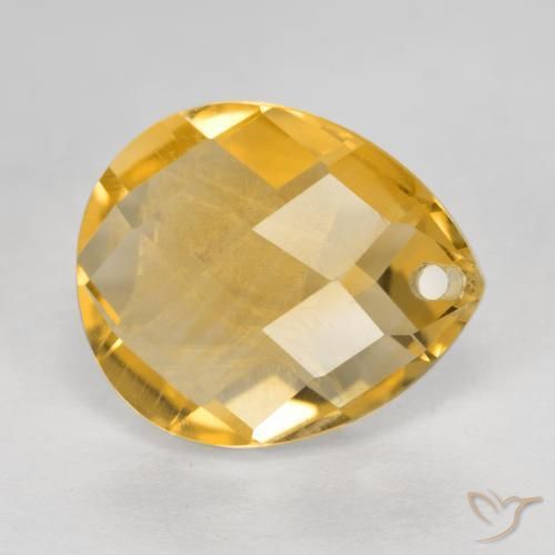 9,17 ctw natürlicher Mittel-Dunkelgold Citrin, Birnenform, VVS-VS