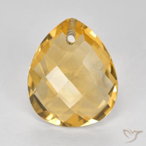 3.39ct Natürlicher Golden Citrin, Birnenform, VVS-VS
