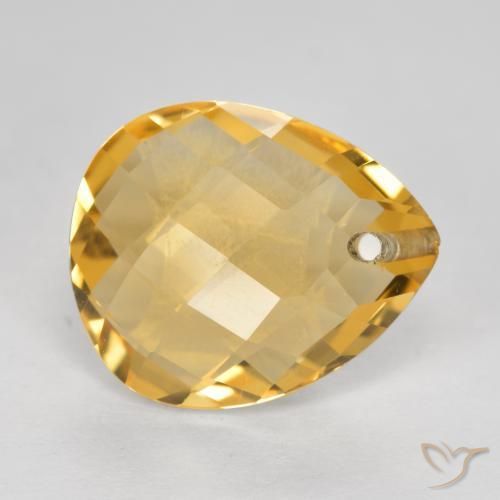 9,17 ctw natürlicher Golden Citrin, Birnenform, VVS-VS
