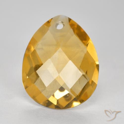 2.98ct Natürlicher Tiefes Gold Citrin, Birnenform, VVS-VS