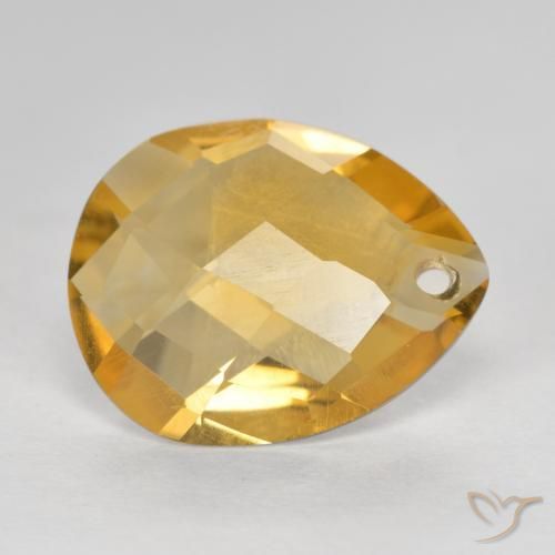 9,17 ctw natürlicher Tiefes Gold Citrin, Birnenform, VVS-VS