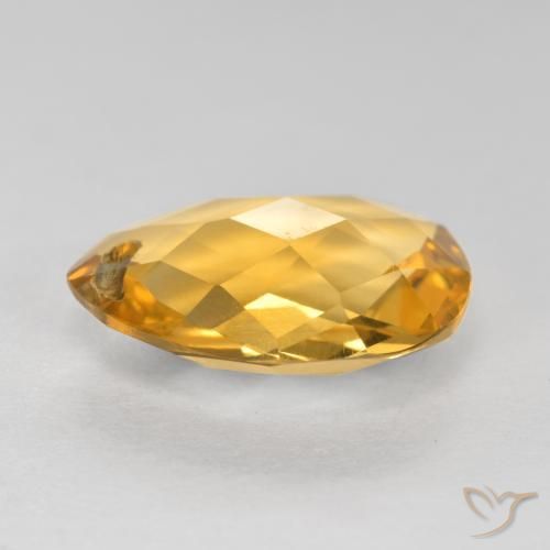 9,17 ctw natürlicher Tiefes Gold Citrin, Birnenform, VVS-VS