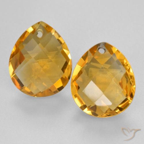 6,78 ct natürliche goldener Citrin-Edelsteine, Birnenform, VVS-VS