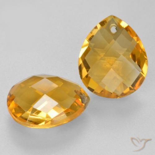 6,78 ct natürliche goldener Citrin-Edelsteine, Birnenform, VVS-VS