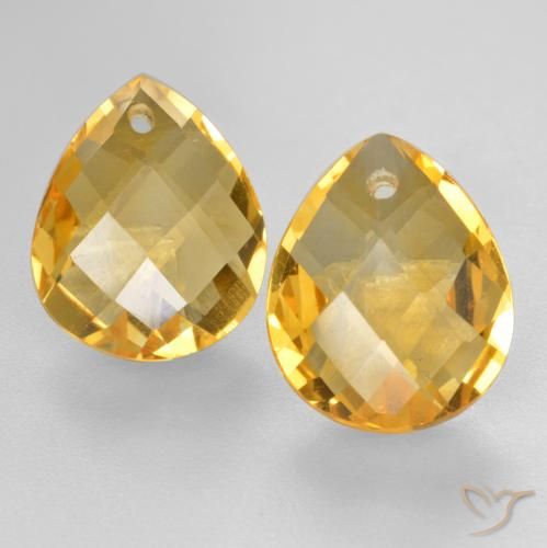 7.73ctw Natürlicher Mittel-Dunkelgold Citrin, Birnenform, VVS-VS