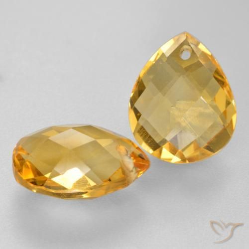 7.73 ct natürliche Mittel-Dunkelgold Citrin-Edelsteine, Birnenform, VVS-VS