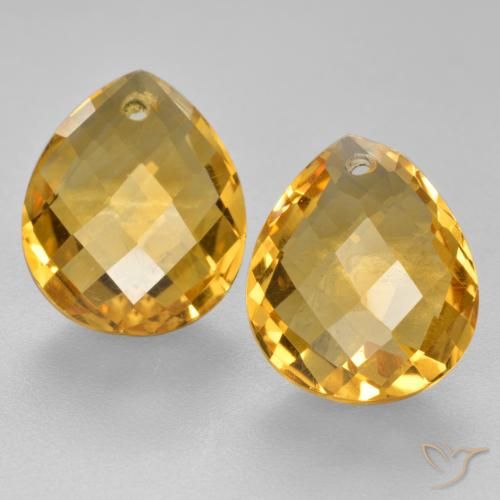 7.54ctw Natürlicher Tiefes Gold Citrin, Birnenform, VVS-VS