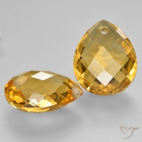 7.54 ct natürliche Tiefes Gold Citrin-Edelsteine, Birnenform, VVS-VS