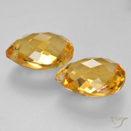 7.54 ct natürliche Tiefes Gold Citrin-Edelsteine, Birnenform, VVS-VS