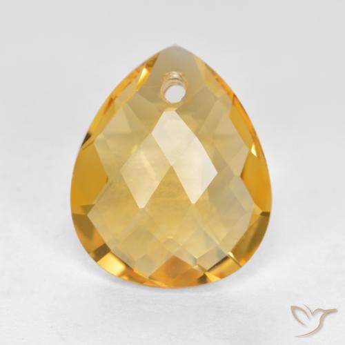 3.17ct Natürlicher Mittel-Dunkelgold Citrin, Birnenform, VVS-VS