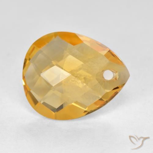 9,17 ctw natürlicher Mittel-Dunkelgold Citrin, Birnenform, VVS-VS