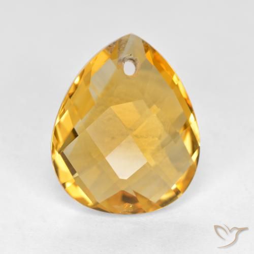3.50ct Natürlicher Dunkelgolden Citrin, Birnenform, VVS-VS