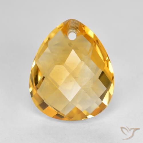 3.61ct Natürlicher Orange-Gold Citrin, Birnenform, VVS-VS