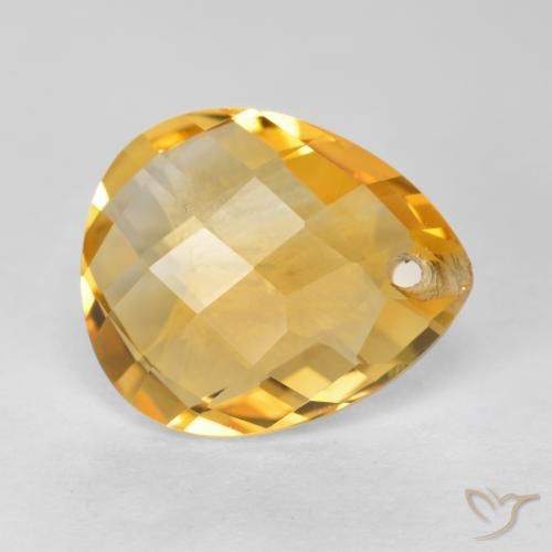 9,17 ctw natürlicher Orange-Gold Citrin, Birnenform, VVS-VS