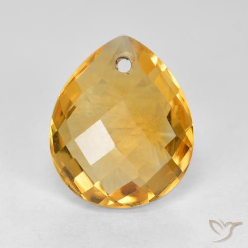 3.88ct Natürlicher Tiefes Goldorange Citrin, Birnenform, VVS-VS