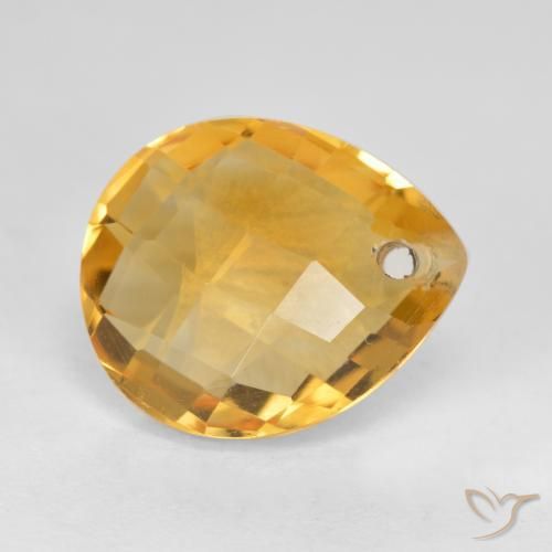 9,17 ctw natürlicher Tiefes Goldorange Citrin, Birnenform, VVS-VS