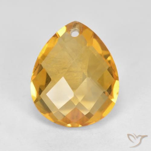 3.75ct Natürlicher Dunkelgolden Citrin, Birnenform, VVS-VS