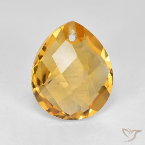 3.57ct Natürlicher Dunkelgolden Citrin, Birnenform, VVS-VS