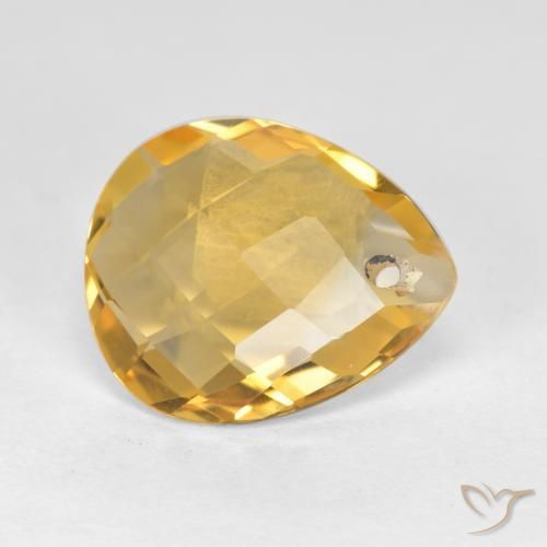 9,17 ctw natürlicher Mittelgold Citrin, Birnenform, VVS-VS
