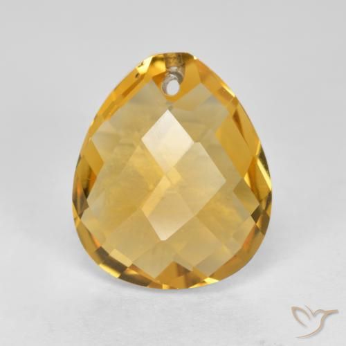 3.68ct Natürlicher Dunkelgolden Citrin, Birnenform, VVS-VS