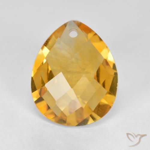 3.26ct Natürlicher Orange-Gold Citrin, Birnenform, VVS-VS