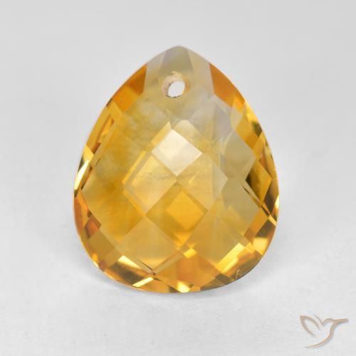 3.56ct Natürlicher Tiefes Goldorange Citrin, Birnenform, VVS-VS
