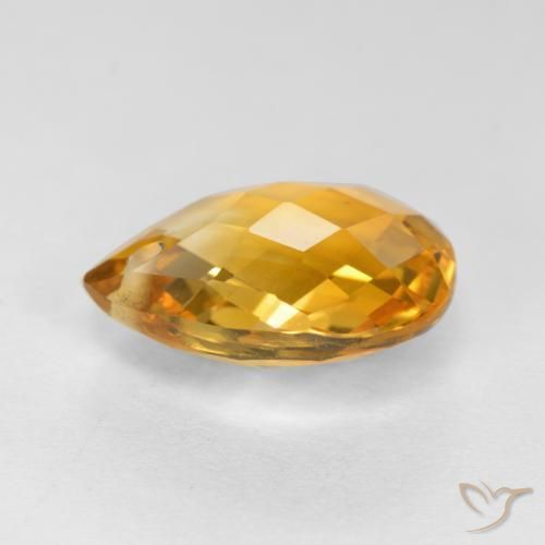 9,17 ctw natürlicher Tiefes Goldorange Citrin, Birnenform, VVS-VS