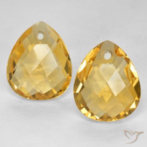 7.20ctw Natürlicher Mittel-Dunkelgold Citrin, Birnenform, VVS-VS